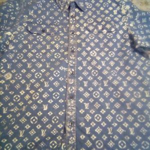 Custom Handmade Glitter DripSet denim XL Tee